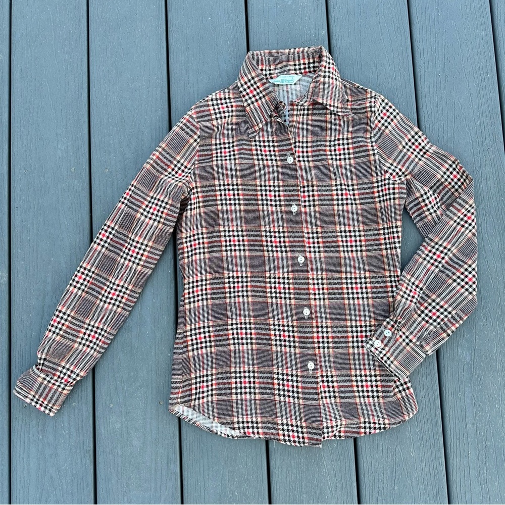 Sears Red and Black Button‎ Down Shirt